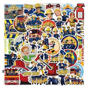 50Pcs Anime Fireman Sam stickers Children safety education animation Graffiti Kids Toy Skateboard car Motorcycle Bicycle Sticker Decals Wholesale