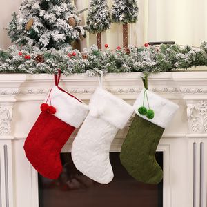 Toptan Noel Dekorasyonları Örme Çizgili Yün Tutkun Beyaz Çoraplar Karikatür Socks