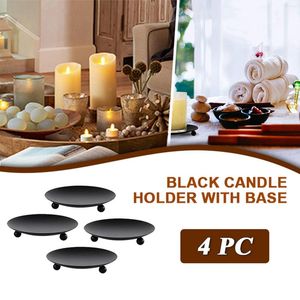 Kerzenhalter für Männer, duftender Sockel, schmiedeeiserner schwarzer Kerzenständer, Teelichthalter aus Eisen, 3er-Set