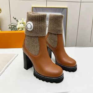 2022 New Ankle Boot Wintry Calfskin Stretch Fleece Warm Comfortable Easy On Off Rubber Patch Contrast Stitching