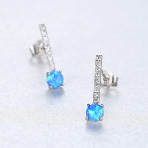 European Retro Opal Stud Earrings S925 Silver Set Zircon Plated 18k Gold Brand Earrings European and American Hot Popular Women High end Earrings Jewelry Gift spc