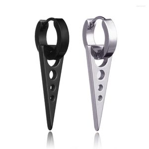 Backs Earrings Personality Is Not Easy To Allergic Titanium Steel Men's And Women's Black Punk Earbone Clip Triangle Ear