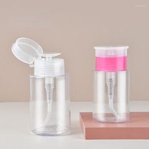 Lagringsflaskor 1 st 100/150/200 ml tom presspump dispenser återfyllbar makeup nagellack remover renare container manikyr