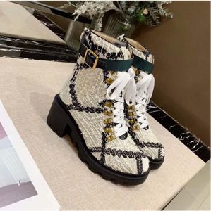 2022 Top Boots Exquisite Boots Fashion Ladies Designer Rubber Outsole Leather Martin Ankle Sex Webbing Non-Slip Wave Colorful Comfortable