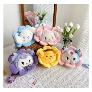 Kawaii Plush Bag Kuromi Melody Cinnamoroll anime محشوة على ظهر لعبة Doll Doll CartoBody Toy Soft For Children FY7976