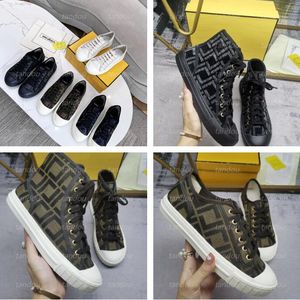 Designer Domino Sneaker Casual Shoes Women Men Fabric High Low-tops Sneakers Fashion Canvas Outdoor Walikng Brown Shoe Size 35-45