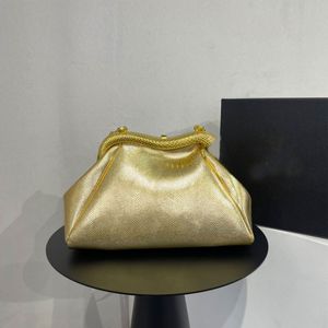 Designer Clip Dinner Bag Kvinnor Crossbody Clutch Väskor Axelväskor Dam Handväskor Shimmer Handväska Äkta Läder Big Serpentine Hardware Avtagbar rem 6 färger