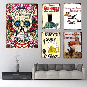 Funny Beer Metal Painting Tin Sign Plaque Metal Plate Vintage Iron Poster Wall Art Paintings for Pub Club Man Cave Kitchen Bar Decoration Plaques Stickers