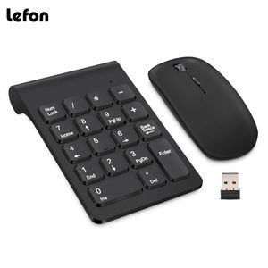 キーボードLefon Wireless Keyboard Mini Digital Number Numeric Keypad Accounting Bank Keys Mouse for Laptop PC Notebook