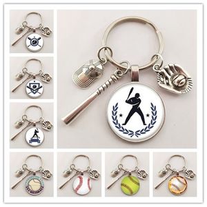Vintage Baseball Sports Keychain Retro Silhueta Arte Baseball J￳ias J￳ias Esportivas Esportes Chave Ring Ring Men