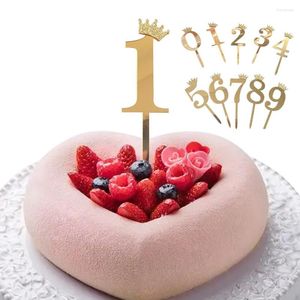 Forniture festive Decorazione per torta di compleanno Piccola corona scintillante dorata Inserto acrilico digitale Dessert da forno Dress Up