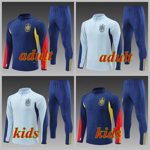 NIEUW Spanje voetbaljersey Nationale team Tracksuits Survetement Football Jacket Voetbaltrainingspak Set Adult and Kids Kit Lange mouwen