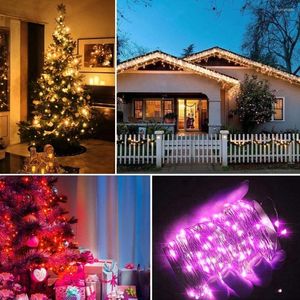 Dekoracje świąteczne USB LED Light Smart Garland Bluetooth App Lampa sterująca Wodoodporna Wróżka Outdoorowa muzyka do dekoracji drzew