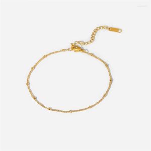 Anklets Youthway 18 K Gold Anklet Classic Ball Chain For Women roestvrij staal sieraden Summer Girl Gifts 2022