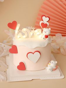Festive Supplies Baby Birthday Party Decoration Cake LOVE Luminous Lamp Bear Heart Shower Kids Favors Decor Gifts Ornament