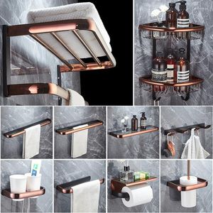 Zestaw akcesoriów do kąpieli Rose Gold Black Copper Hardware Mosiężne ręcznik ruszt narożny Tkanka Tkanka uchwyt haczyny toaletowe paznokcie paznokcie paznokcie