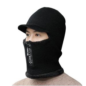 Yeni Erkekler Kış Sıcak Yün Şapka Açık Kulak Koruması Kalın Bisiklet Örme Kapa Eşarp Rüzgar Geçirmez Vizörleri Kapak Gorras