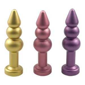 Articoli di bellezza Lunghezza 106mm Perline colorate in metallo Butt plug anale Gioiello Fetish Bum inserto Giocattoli sexy per donna Uomo prodotto per adulti