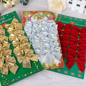 Christmas Decorations 12 Pcs Year Xmas Ornaments For Home Bow Tie Merry Tree Pendant Navidad 2022 Gift