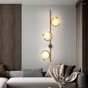 Lampada da parete moderna a luce a led per scale corridoio decorazioni per la casa bagno camera da letto comodino sfondo intelligente specchio faro dimmerabile oro