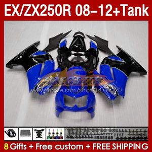 Tankinjektionss￤tt f￶r Kawasaki Ninja ZX250 EX250 R 2008-2012 163NO.143 EX ZX 250R EX250R ZX250R 2008 2008 2012 2012 ZX-250R 08 09 10 11 12 FAIRING BLUE GLOSSY BLK