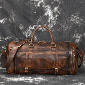 Duffel Bags Sbirds Vintage Travel Bag voor 17 inch Laptop Lichtgewicht Big Leather Handt Tour Men Man Bagage