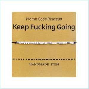 Collane con ciondolo Versione coreana Codice Morse Bracciale Rice Bead Set Character Paper Card Drop Delivery 2022 Jewelry Collane Pendenti Dhzir