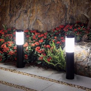 1/2/3/4/6 Pcs Solar Outdoor Light LED Garden Courtyard Pathway Front Porch Decor Lighting Cylindrical Stainless Steel Waterproof