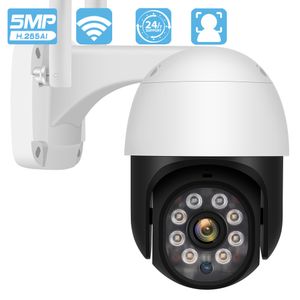 IP -kameror 5MP HD PTZ WiFi Outdoor AI Human Detect Audio 1080p FHD Color Night Vision 3MP Security CCTV 221018