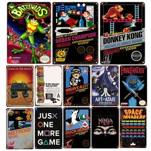 Classic Gaming Video Game Metal Painting Poster Tin Sign Wall Stickers Super Anime Movie Vintage Man Cave Gamer Room Decor Plaque Signs Decorative Size 30X20cm