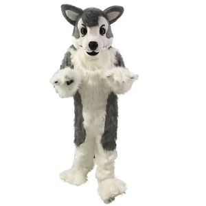 Costume da bambola mascotte Halloween Grey Wolf Fox Husky Dog Fursuit Mascotte in costume in costume da festa Abito abiti da gioco Outfit Carnival di Natale per adulti dimensioni per adulti