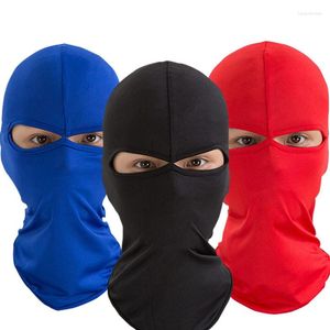 Bandanas Winter Balaclava 2 Hole Full Face Mask Cap Knitting Motorcykelsköld som rider Swki Bergsklättring Huvudskydd för cykling