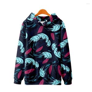 Herrtröjor Autumn Par Cartoon Wave Boat Tryckt långärmad Pullover Casual Men Women Sweatshirt Harajuku Streetwear