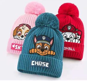 어린이 모자 겨울 풀오버 귀 보호 따뜻한 양모 모자 소년과 소녀 캡 공장 공급을위한 뜨개질