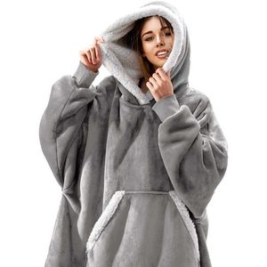 Andere Bekleidung Tragbare TV-Hoodie-Decke Warme karierte Decke mit Kapuze Winter Weiche Plüsch-Fleece-Sofa-gewichtete Decke mit Ärmeln Erwachsene Sherpa T221018