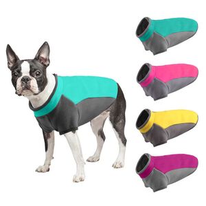 犬のアパレル温かい犬の服ハーフジップストレッチプルオーバースモールミディアムドッグの服装ベストペット猫のセーター冬フリースフリースパピーコートジャケットT221018