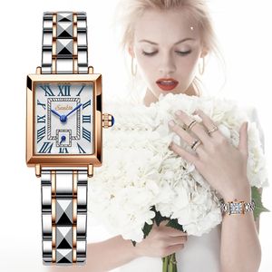 Orologi da donna LIGE Marca SUNKTA Fashion Square Orologio da donna al quarzo con cinturino Set quadrante Simple Rose Gold Luxury 221018