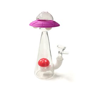 Hausgarten heiße Verkäufe UFO-Form Wasserpfeifen Glasbongs Bohrinsel Silikonbong Rauchen Wasserpfeifen Dab Rigs Kostenlose 14-mm-Schüssel