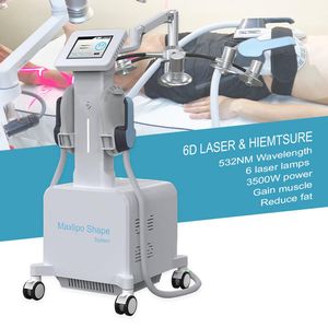 Maxlipo 6d a laser hi-em-em-e 2 em 1 Máquina de emagrecimento de alta tecnologia EMS Estimulador muscular Matalha do corpo de 532nm Dispositivo de laser de comprimento de onda