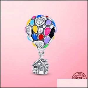 Takılar 925 Sier Fit Pandora Charm Bilezik CZ Mavi Pembe Hava Balon Sehşete Takılar Set Kolye Diy İnce Boncuk Takı Damlası Teslimat 2 DHDUP