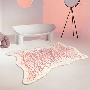 Tapetes rosa preto preto leopardo tapete de quarto de quarto nórdico estilista tapete de tapete tapete