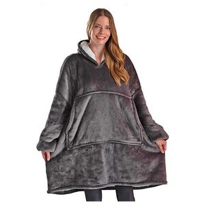 Others Apparel Oversized Hoodies Sweatshirt Women Winter Hoodies Fleece Giant TV Blanket With Sleeves Pullover Oversize Women Hoody Sweatshirts T221018