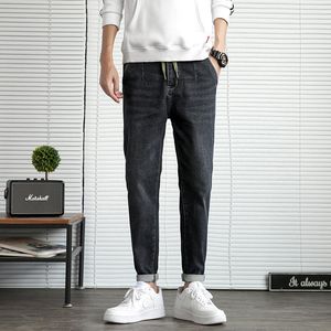 Jeans da uomo autunno elasticizzato avanzato da uomo casual vestibilità regolare morbido cotone moda denim piccoli piedi pantaloni pantaloni di marca maschile