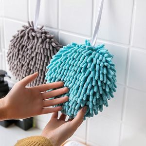 Chenille Hands Ball Soft Microfiber Towels with Hanging Loop Super Absorbent Quick Dry Kitchen Bathroom Towel RRA21