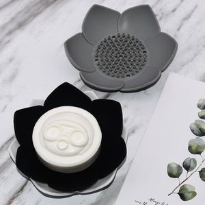 Silicone Soap Dish 3D Mini Flower Shape Soaps Holder Non Slip Home Bathroom Articles Multi Color SN4224