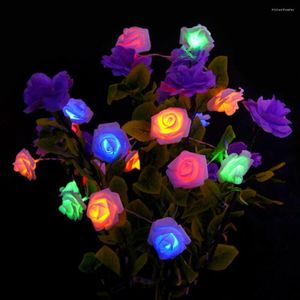 Strings 1.2M Rose Flower String Lights LED Garland Artificial Fairy For Valentine's Day Wedding Party Christmas Decoration