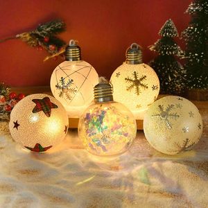 Christmas Decorations 1pcs Lighted Ball Ornaments LED Lightup PET Ornament For Xmas Tree Hanging Pendants Year Decorting Supplies