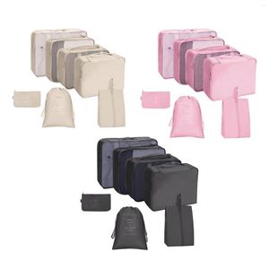 Borsoni 7x Bagagli da viaggio pieghevoli Imballaggio Vestiti Organizzatore di stoccaggio Organizzatore Nylon impermeabile Leggero Per