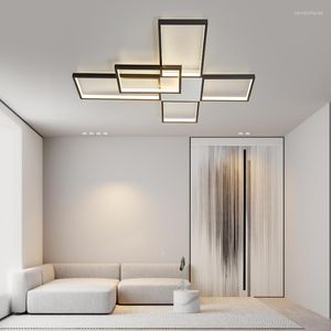 Plafoniere moderne a Led per soggiorno, camera da letto, lustro, decorazioni per la casa, luce dimmerabile, lampada nera/oro