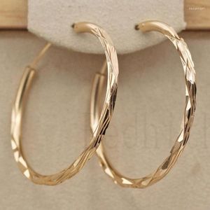 Hoop Earrings Trendy Large For Women Gold Filled Geometry Concave And Convex Pageant Fashion Jewelry